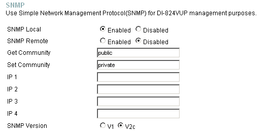 ��������� SNMP ���&nbsp;��������� ���� �&nbsp;�������� �������, �������������� �������� (v1, v2c), ����������-������ ���&nbsp;������ �&nbsp;������, IP-������ ����������� ��������